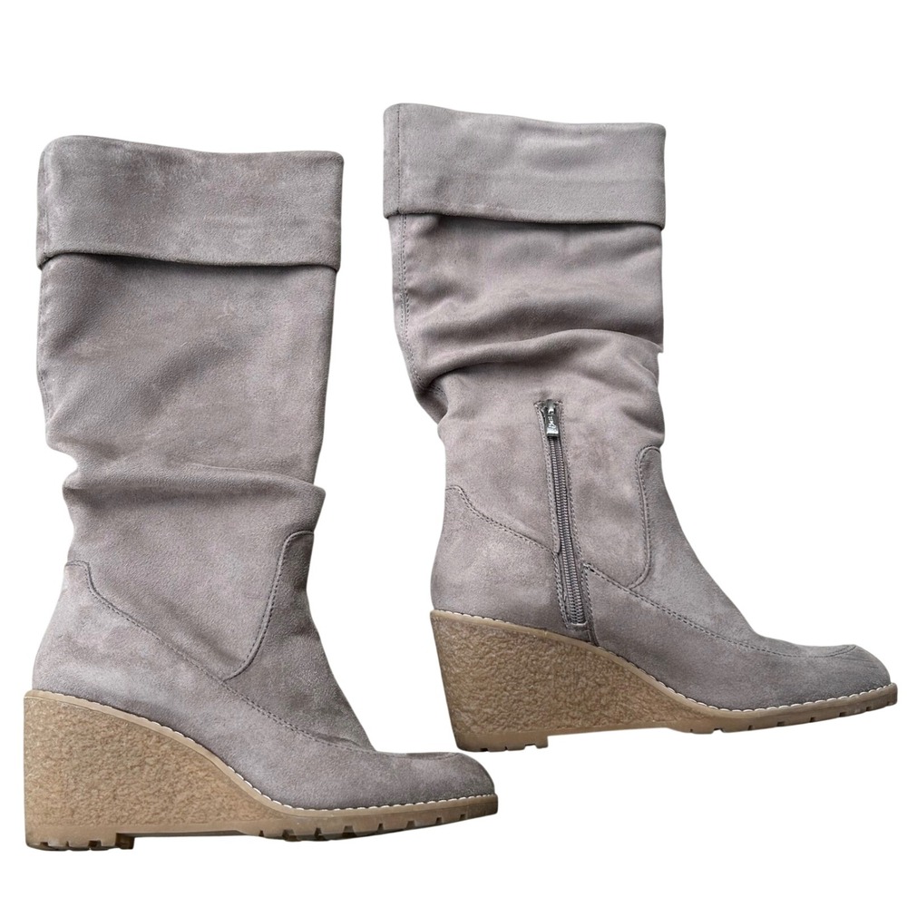 Steampunk Renaissance Faire Faux Suede Bass Women's boots 7M knee high wedge